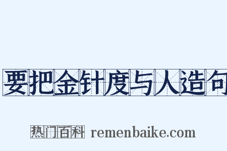 要把金针度与人造句是什么意思的图片